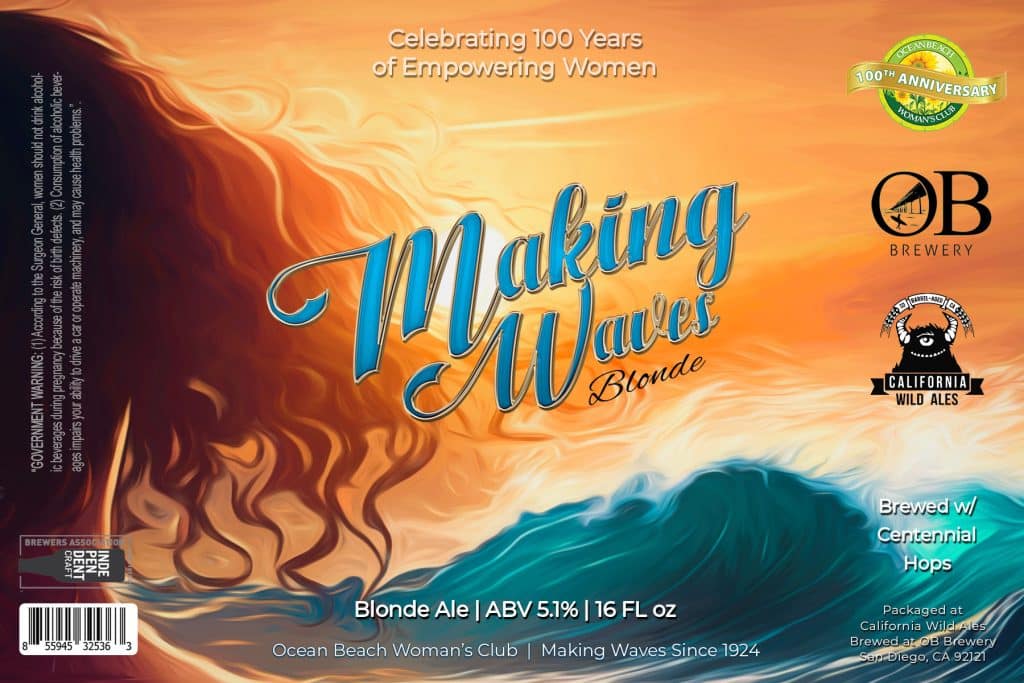 Making Waves Blonde Ale | California Wild Ales | Ocean Beach Women's Club | OB Brewery